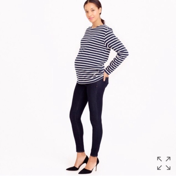 J crew 28 maternity toothpick side panel skinny jeans dark blue denim 0806 C3348